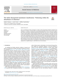 The Infant Disorganised Attachment Classification