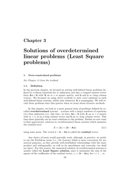 Solutions of Overdetermined Linear Problems (Least Square Problems)