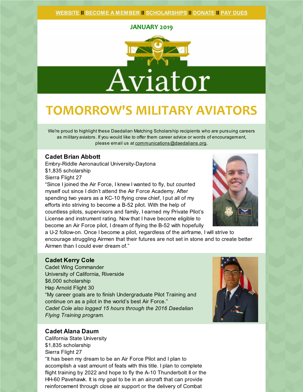 Tomorrow's Military Aviators