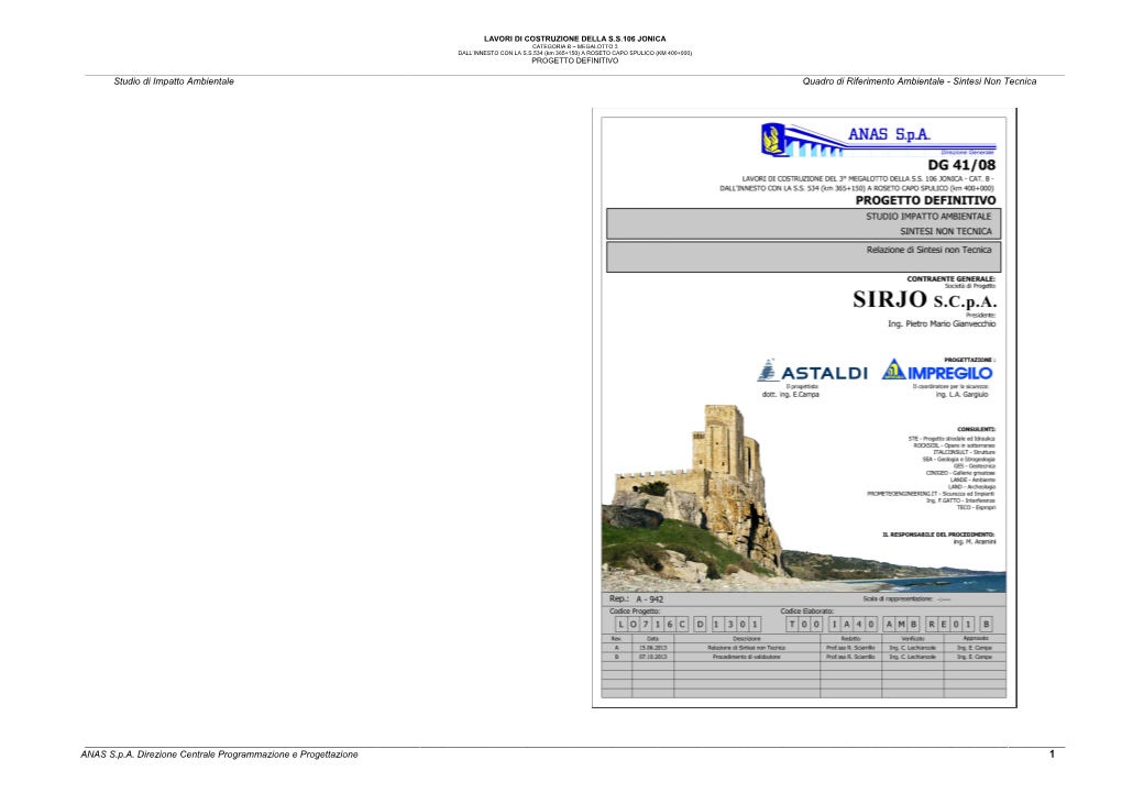 Lavori Di Costruzione Della S.S.106 Jonica