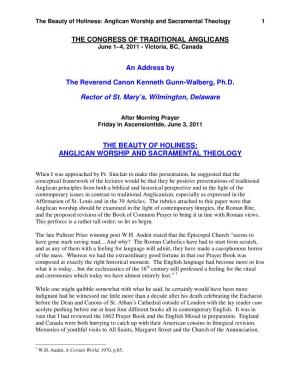 Anglican Worship and Sacramental Theology 1