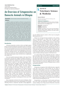 An Overview of Ectoparasites on Domestic Animals in Ethiopia