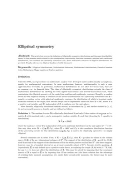 Elliptical Symmetry