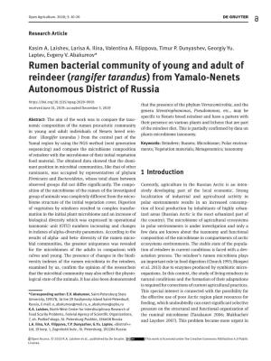Rumen Bacterial Community of Young and Adult of Reindeer