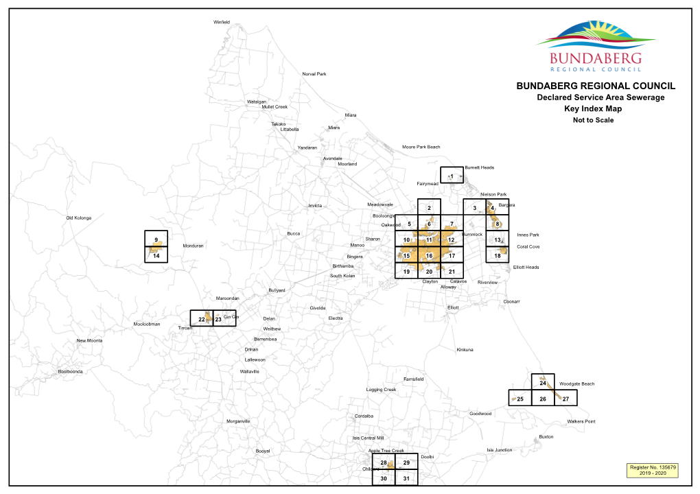 Declared Service Area Sewerage Mullet Creek Key Index Map Miara Takoko Not to Scale Littabella Miara