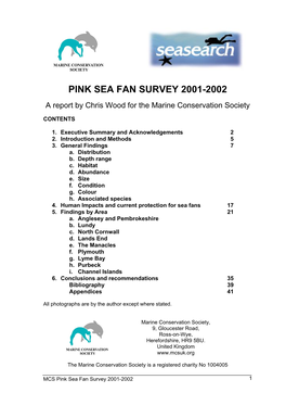 Pink Sea Fan Survey 2001-2002