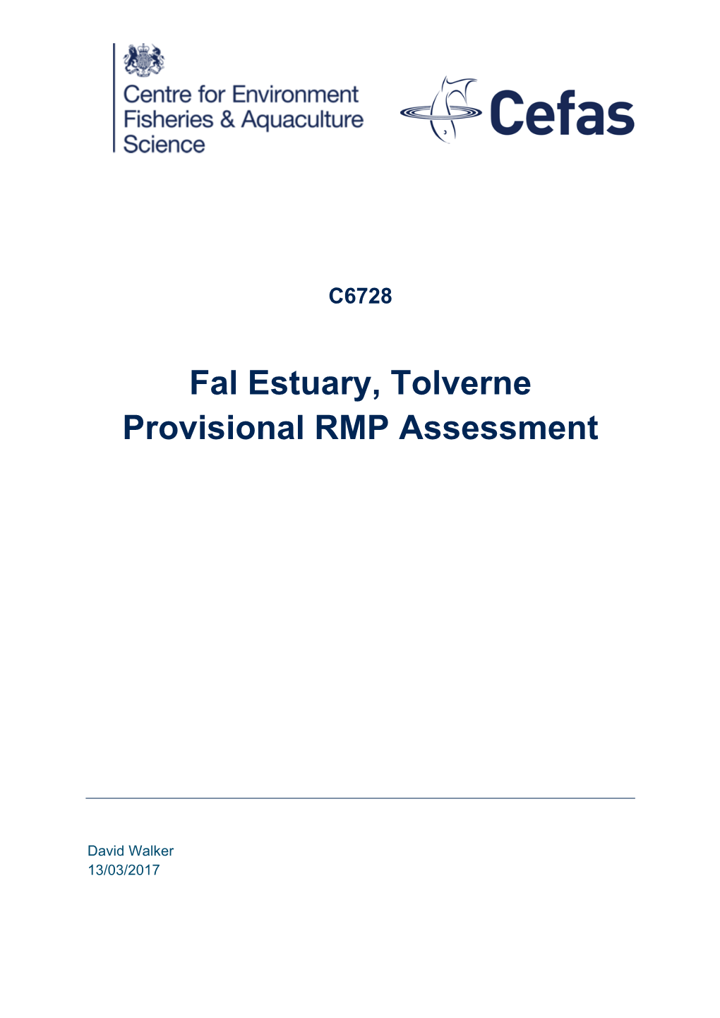 Fal Estuary, Tolverne Provisional RMP Assessment