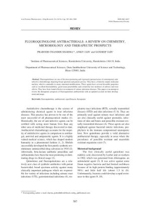 Fluoroquinolone Antibacterials: a Review on Chemistry, Microbiology and Therapeutic Prospects