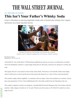 This Isn't Your Father's Whisky Soda