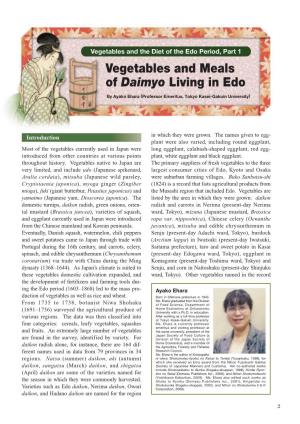 Vegetables and Meals of Daimyo Living in Edo