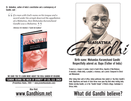 What Did Gandhi Believe?