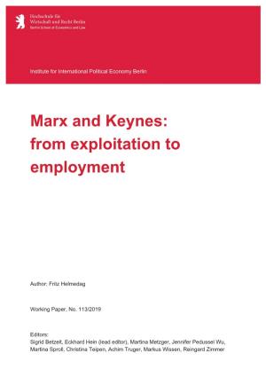 Marx and Keynes: from Exploitation to Employment