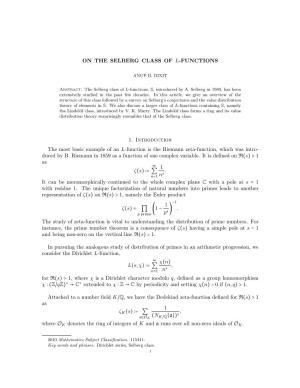 On the Selberg Class of L-Functions