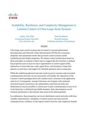 Scalability, Resilience, and Complexity Management in Laminar Control of Ultra-Large Scale Systems