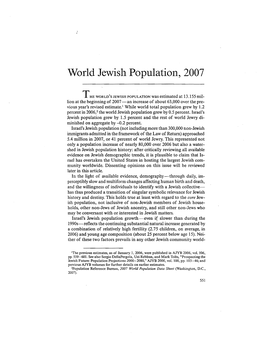American Jewish Year Book World Article 2007