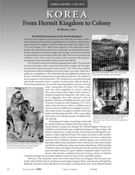 Korea: from Hermit Kingdom to Colony