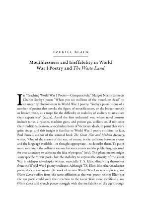 Mouthlessness and Ineffability in World War I Poetry and the Waste Land
