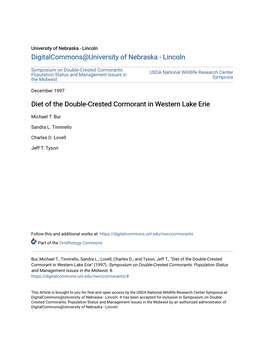 Diet of the Double-Crested Cormorant in Western Lake Erie