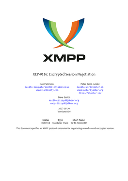 XEP-0116: Encrypted Session Negotiation