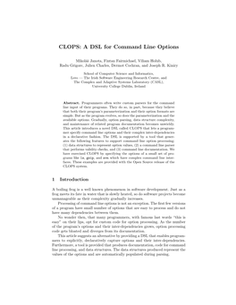CLOPS: a DSL for Command Line Options