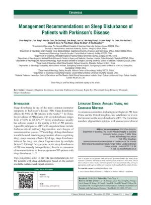 Management Recommendations on Sleep Disturbance of Patients with Parkinson’S Disease
