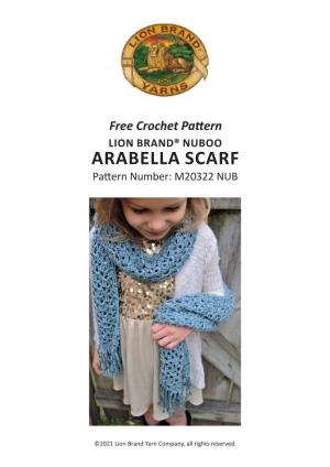 Free Crochet Pattern LION BRAND® NUBOO ARABELLA SCARF Pattern Number: M20322 NUB