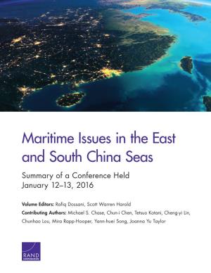Maritime Issues in the East and South China Seas