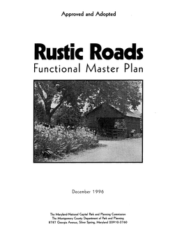 Rustic Roads Functional Master Plan