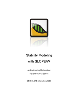 Stability Modeling with SLOPE/W