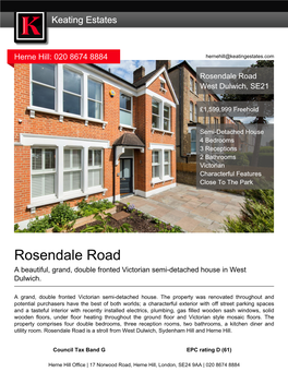 Rosendale Road West Dulwich, SE21