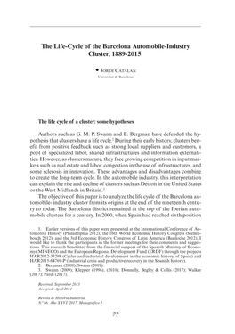 The Life-Cycle of the Barcelona Automobile-Industry Cluster, 1889-20151