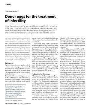 Donor Eggs for the Treatment of Infertility