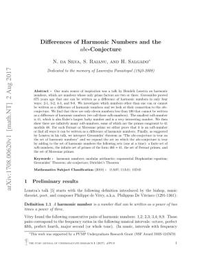 Differences of Harmonic Numbers and the $ Abc $-Conjecture