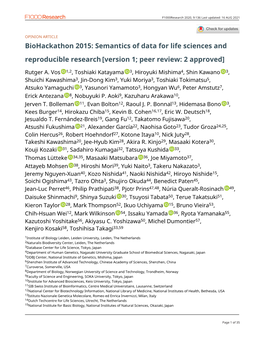 Semantics of Data for Life Sciences and Reproducible Research[Version 1