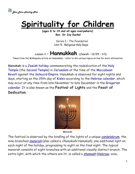 Spirituality for Children (Ages 8 to 14 and All Ages Everywhere) Rev