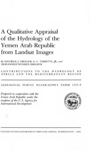 A Qualitative Appraisal of the Hydrology of the Yemen Arab Republic from Landsat Images