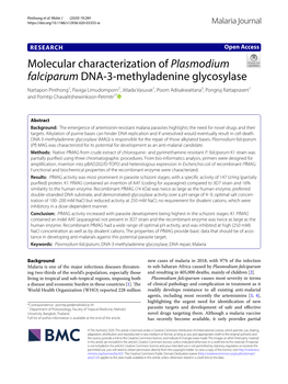 Molecular Characterization of Plasmodium