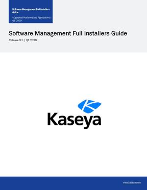 Software Management Full Installers Guide