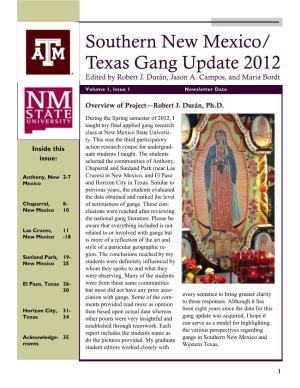 Southern New Mexico/ Texas Gang Update 2012 Edited by Robert J