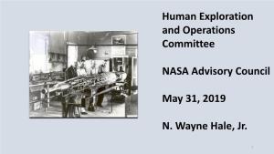 Human Exploration and Operations Committee Report