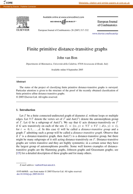 Finite Primitive Distance-Transitive Graphs