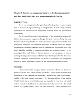 Chapter 3. Brown Bear Management Patterns in Five European Countries and Their Implications for a Bear Management Plan in Austria