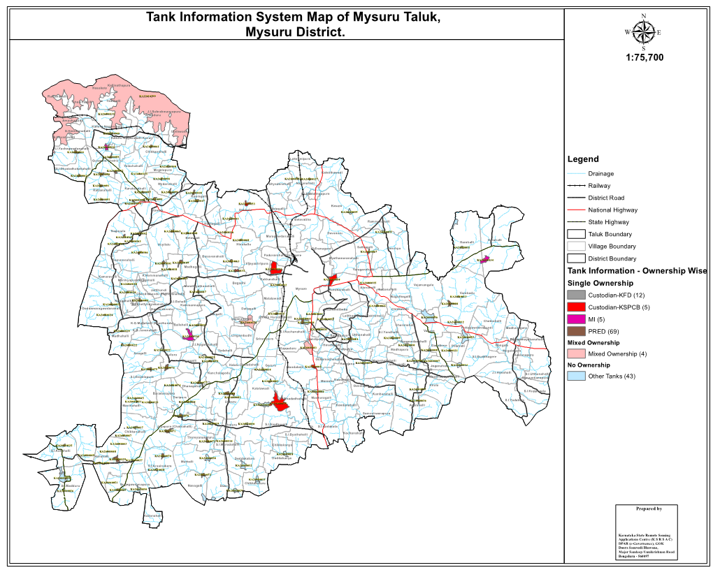 Tank Information System Map of Mysuru Taluk, Mysuru District