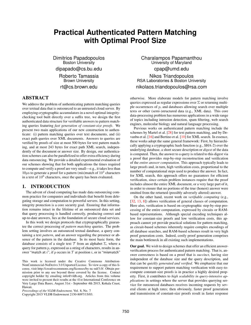 Practical Authenticated Pattern Matching with Optimal Proof Size