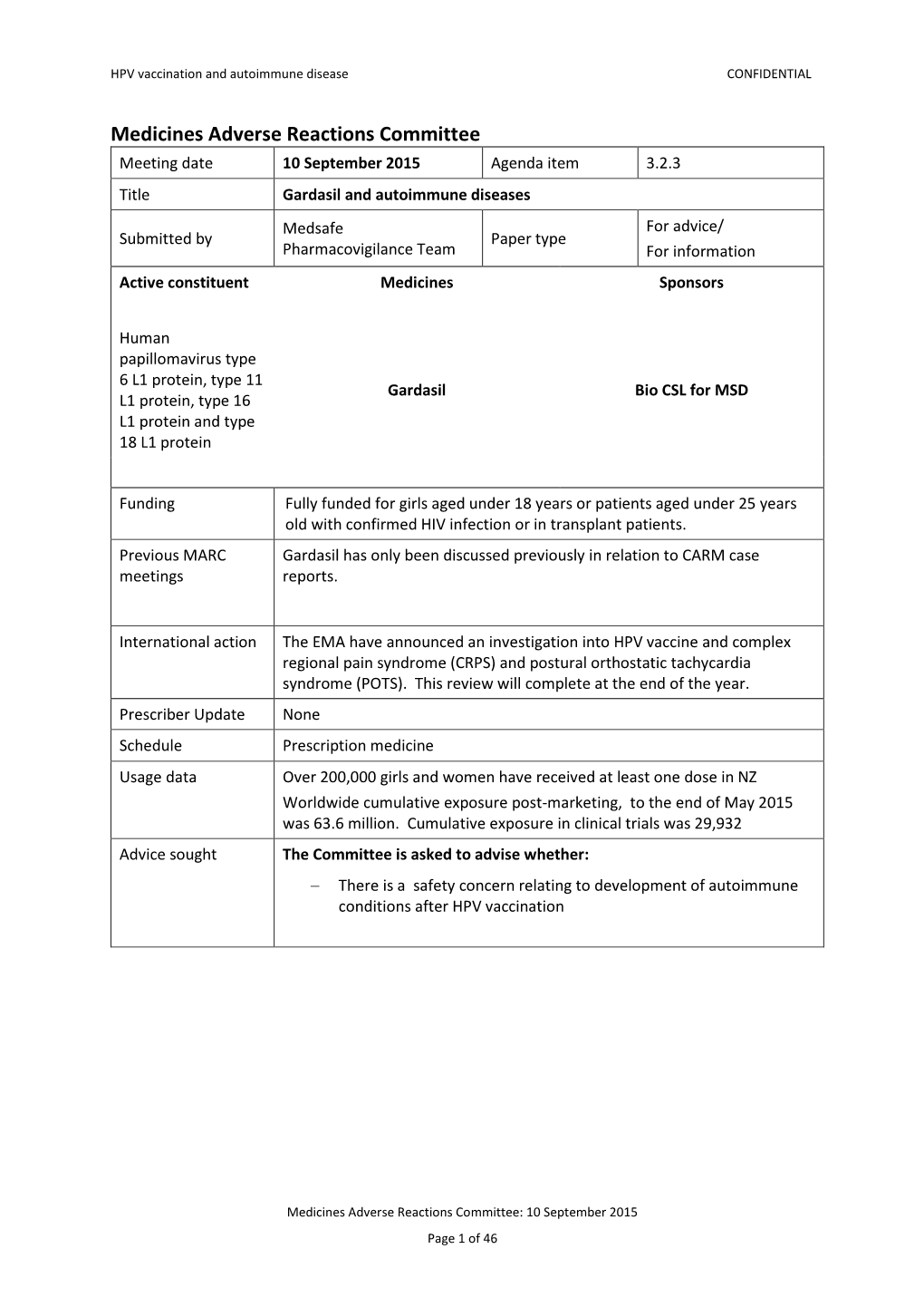 3.2.3 Gardasil and Autoimmune Diseases