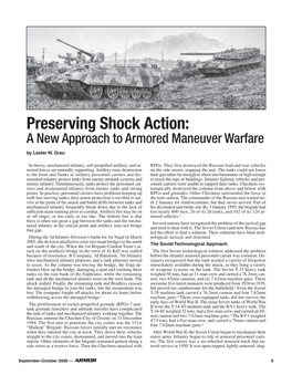 Preserving Shock Action: a New Approach to Armored Maneuver Warfare