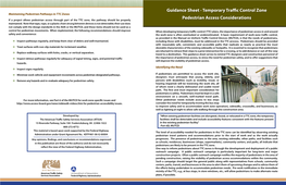 Temporary Traffic Control Zone Pedestrian Access Considerations