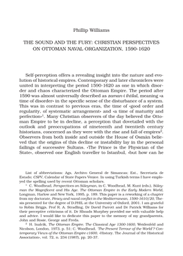Christian Perspectives on Ottoman Naval Organization, 1590-1620