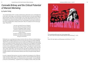 Comrade Britney and the Critical Potential of Marxist Memeing