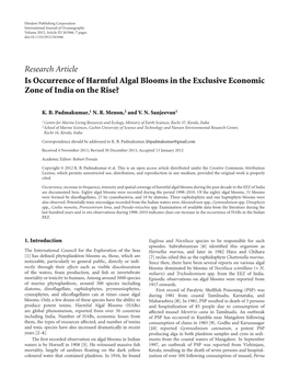 Is Occurrence of Harmful Algal Blooms in the Exclusive Economic Zone of India on the Rise?